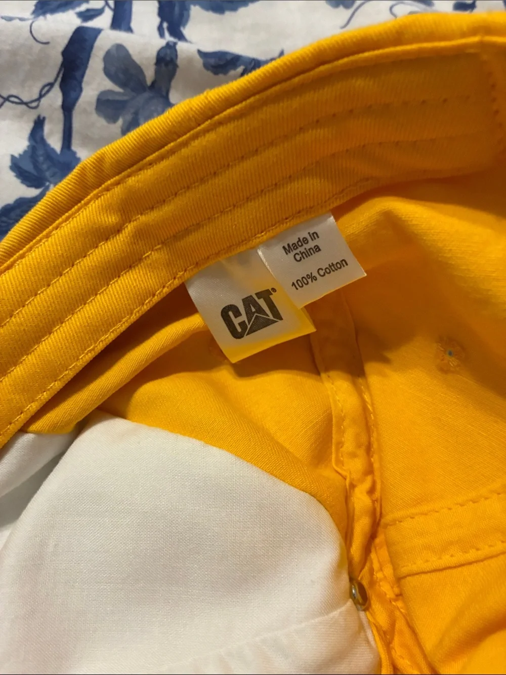 Caterpillar White, Yellow & Gray Kids Logo Cap